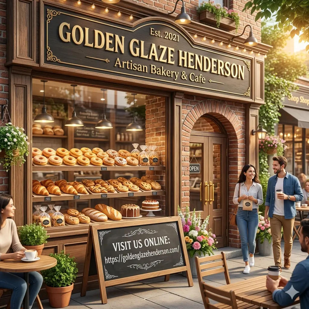 Suasana hangat bagian dalam toko roti Golden Glaze